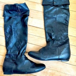 Chinese Laundry Black Leather Trust Me Boots